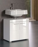 Badezimmer Waschbeckenunterschrank Adamo in wei� Hochglanz Badschrank 2-t�rig 60 x 56 cm