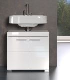 Badezimmer Waschbeckenunterschrank Adamo in wei� Hochglanz Badschrank 2-t�rig 60 x 56 cm