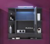 Badezimmer Spiegelschrank Tetis Grafit grau Badm�bel 72 x 70 cm