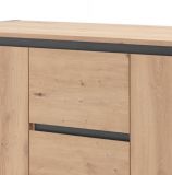 Kommode Malta in Artisan Eiche und Anthrazit Industrial Look 120 x 88 cm