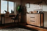 Kommode Malta in Artisan Eiche und Anthrazit Industrial Look 120 x 88 cm