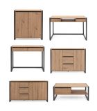 Kommode Malta in Artisan Eiche und Anthrazit Industrial Look 120 x 88 cm