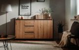 Sideboard Malta in Artisan Eiche und Anthrazit Kommode im Industrial Look 160 x 88 cm