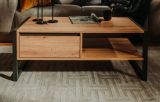 Couchtisch Malta in Artisan Eiche und Anthrazit im Industrial Look (100 x 55 cm)