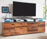 TV-Lowboard Noxa in Used Wood Altholz Design mit Grau, Komforth�he, 180 x 66 cm