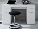 Schreibtisch Adamo in wei� Hochglanz - B�rotisch 120 x 76 cm