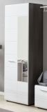 Garderobenschrank Matrix in wei� Hochglanz und Sardegna grau Rauchsilber Flurschrank 60 x 191 cm