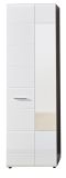 Garderobenschrank Matrix in wei� Hochglanz und Sardegna grau Rauchsilber Flurschrank 60 x 191 cm