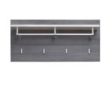 Garderobenpaneel Matrix in Hochglanz wei� und Sardegna grau Rauchsilber Wandgarderobe 80 x 40 cm