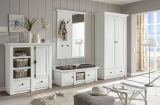 Garderobe Hooge in Pinie wei� Landhaus Garderobenkombination 4-tlg. mit Schuh- / Garderobenschrank