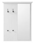 Garderobenpaneel Hooge in Pinie wei� Landhaus Wandgarderobe mit Spiegel 105 x 140 cm