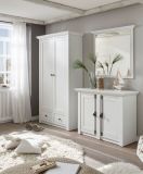 Garderobenspiegel Hooge in Pinie wei� Landhaus Wandspiegel 92 x 99 cm