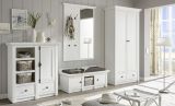 Garderobenspiegel Hooge in Pinie wei� Landhaus Wandspiegel 92 x 99 cm