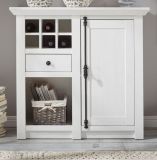 Kommode Hooge in Pinie wei� Landhaus mit Weinregal 105 x 100 cm