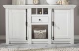 Sideboard Hooge in Pinie wei� Landhaus Kommode mit Weinregal 152 x 83 cm