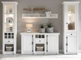 Wohnwand Hooge in Pinie wei� Landhaus Schrankwand 4-teilig 293 x 207 cm