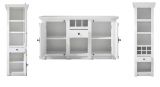 Wohnwand Hooge in Pinie wei� Landhaus Schrankwand 4-teilig 293 x 207 cm