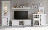 Wohnwand Hooge in Pinie wei� Landhaus Schrankwand 4-teilig 340 x 207 cm