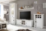 Wohnwand Hooge in Pinie wei� Landhaus Schrankwand 4-teilig 298 x 207 cm