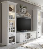 Wohnwand Hooge in Pinie wei� Landhaus Schrankwand 4-teilig 293 x 207 cm