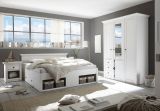Bett Hooge in Pinie wei� Landhaus Stauraumbett mit 2 x Bettschubkasten Liegefl�che 180 x 200 cm