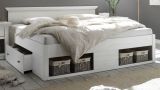 Schlafzimmer komplett Hooge in Pinie wei� Landhaus Set mit Doppelbett, Kleiderschrank und 2 x Nachttisch