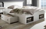 Schlafzimmer komplett Hooge in Pinie wei� Landhaus Set mit Bett, Kleiderschrank und Nachttisch