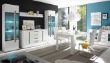 Wohnwand Design-D in Hochglanz wei� Anbauwand 4-teilig 280 x 200 cm