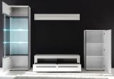 Wohnwand Design-D in Hochglanz wei� Anbauwand 4-teilig 280 x 200 cm