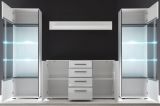 Wohnwand Design-D in Hochglanz wei� Anbauwand 4-teilig 290 x 200 cm