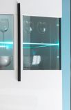 Vitrine Design-D in wei� Hochglanz Vitrinenschrank 60 x 200 cm