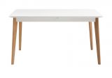 Esstisch Helge in wei� und Eiche Riviera K�chentisch skandinavisch ausziehbar mit Einlegeplatte 140 / 180 x 80 cm