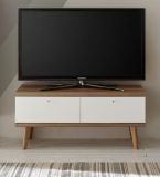 TV-Lowboard Helge in wei� und Eiche Riviera TV-Unterteil skandinavisch 107 x 50 cm