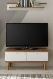 TV-Lowboard Helge in wei� und Eiche Riviera TV-Unterteil skandinavisch 107 x 50 cm