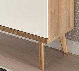 Highboard Helge in wei� und Eiche Riviera skandinavisch 107 x 134 cm