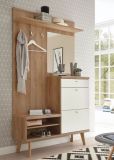 Garderobe Helge in wei� und Eiche Riviera Kompaktgarderobe skandinavisch 110 x 200 cm