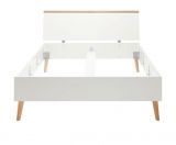 Bett Helge in wei� und Eiche Riviera Einzelbett skandinavisch Liegefl�che 140 x 200 cm