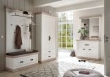 Garderobenkombination Rovola in Pinie wei� / Oslo Pinie Landhaus Garderobe Set 3-tlg. 224 x 201 cm
