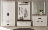 Garderobenkombination Rovola in Pinie wei� / Oslo Pinie Landhaus Garderobe Set 5-tlg. 341 x 201 cm