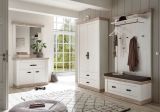 Garderobenkombination Rovola in Pinie wei� / Oslo Pinie Landhaus Garderobe Set 5-tlg. 341 x 201 cm