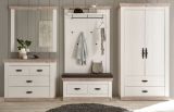 Garderobenkombination Rovola in Pinie wei� / Oslo Pinie Landhaus Garderobe Set 5-tlg. 341 x 201 cm