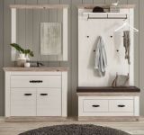 Garderobenkombination Rovola in Pinie wei� / Oslo Pinie Landhaus Garderobe Set 4-tlg. 224 x 201 cm