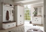 Garderobenkombination Rovola in Pinie wei� / Oslo Pinie Landhaus Garderobe Set 4-tlg. 224 x 201 cm