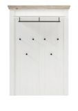 Garderobenpaneel Rovola in Pinie wei� / Oslo Pinie Landhaus Wandgarderobe 107 x 153 cm