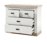Kommode Rovola in Pinie wei� / Oslo Pinie Landhaus 107 x 84 cm Schubladenkommode