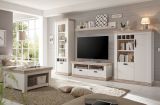 Wohnwand Rovola in Pinie wei� / Oslo Pinie Landhaus Schrankwand 4-teilig 330 x 201 cm