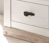 TV-Lowboard Rovola in Pinie wei� / Oslo Pinie Landhaus TV-Unterteil 134 x 51 cm