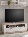 TV-Lowboard Rovola in Pinie wei� / Oslo Pinie Landhaus TV-Unterteil 134 x 51 cm