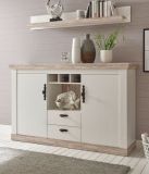 Wandboard Rovola in Pinie wei� / Oslo Pinie Landhaus Wandregal 150 x 20 cm