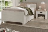 Bett Rovola in Pinie wei� / Oslo Pinie Landhaus Einzelbett Liegefl�che 100 x 200 cm